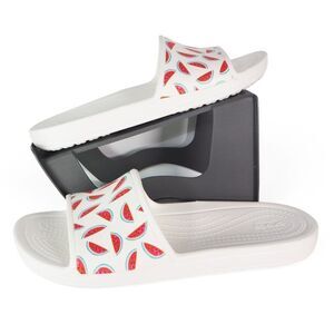 Crocs Sloane Seasonal Slide Sandals "Watermelon" White / Pink Women's 11